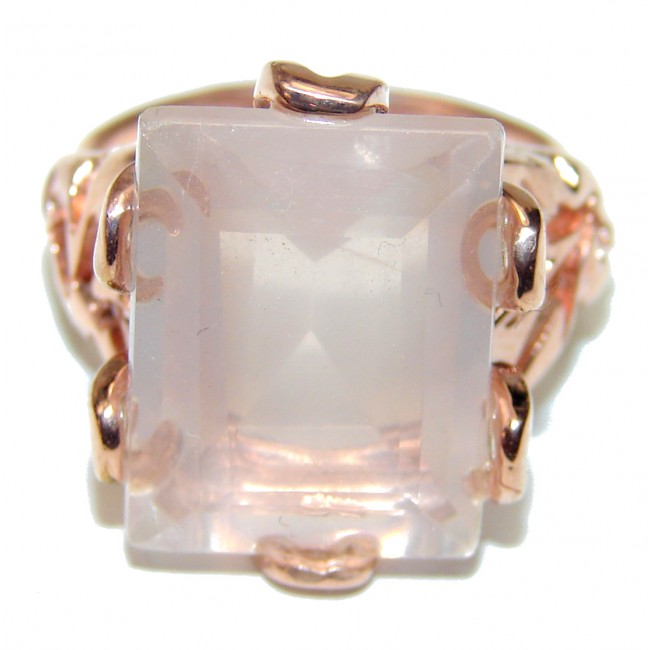 Rose Quartz .925 Sterling Silver brilliantly handcrafted ring s. 6