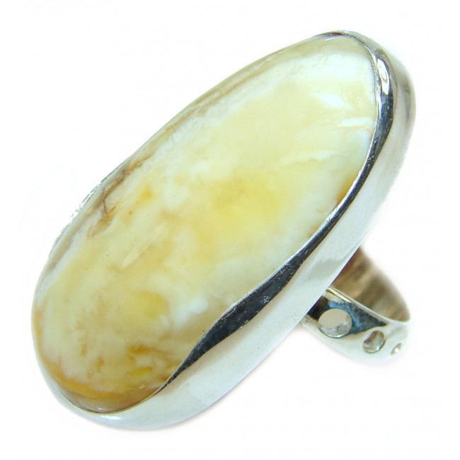 Best quality Butterscotch Baltic Amber .925 Sterling Silver handmade Ring size 10 adjustable