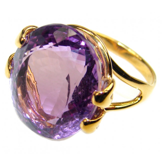 Purple Reef Amethyst 18 K Gold over .925 Sterling Silver Ring size 9 1/4