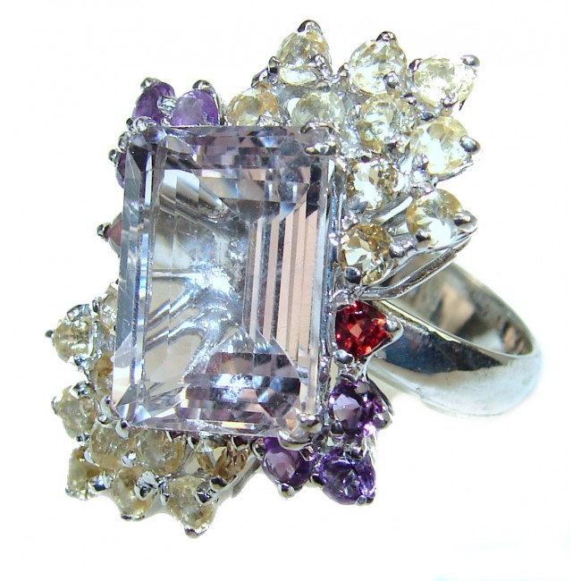 Fancy Pink Amethyst .925 Sterling Silver handmade Ring s. 8 1/2