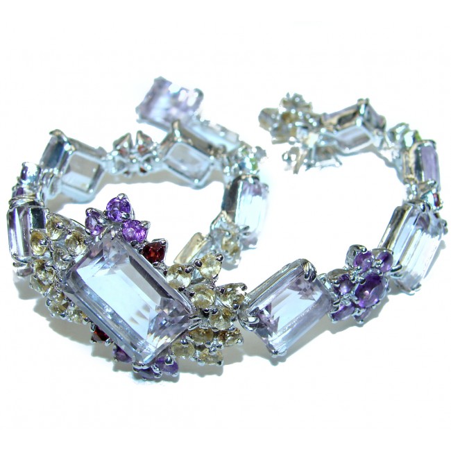 Luxury Authentic Amethyst .925 Sterling Silver handmade Bracelet