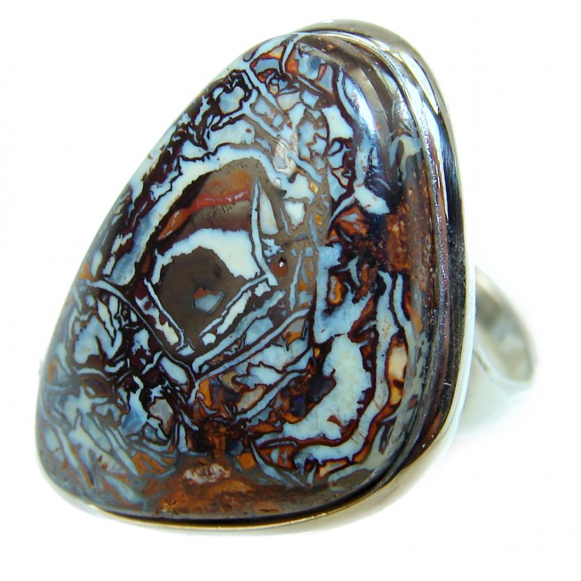 Australian Koroit Opal .925 Sterling Silver handcrafted Ring size 8 1/4