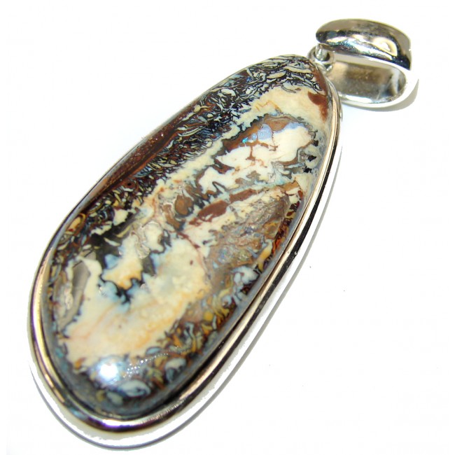 One of the kind genuine Koroit Opal .925 Sterling Silver Pendant