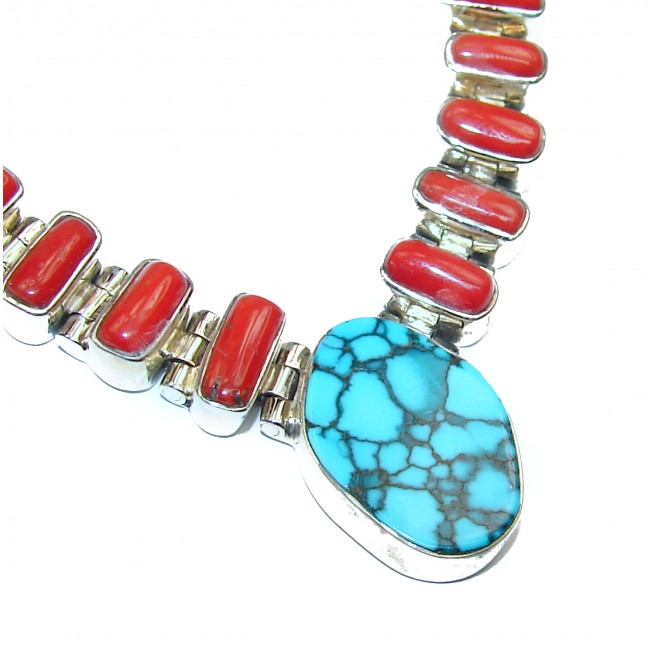 GO West Chunky Turquoise Sterling Silver handcrafted necklace