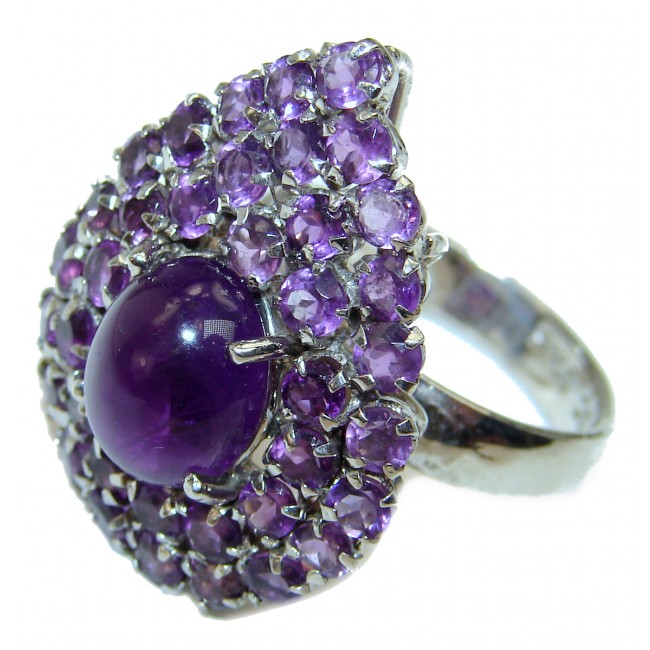 Brilliant 29.5 carat Amethyst .925 Sterling Silver Ring size 9 1/4