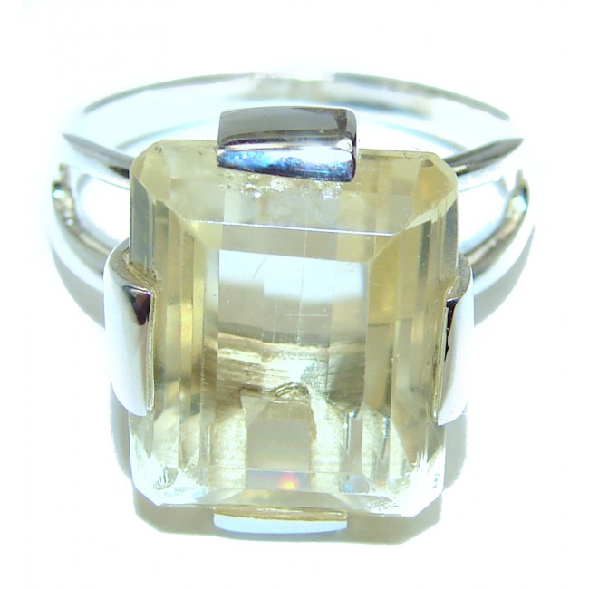 Royal Design 18.8ct Lemon Topaz .925 Sterling Silver handmade ring size 9