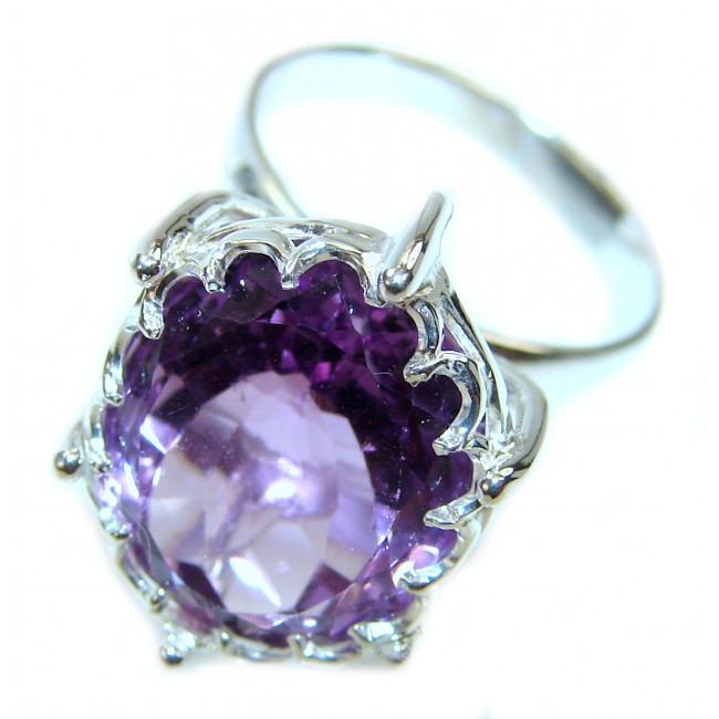 27.85 carat Autehntic Amethyst .925 Sterling Silver Ring size 7 1/4