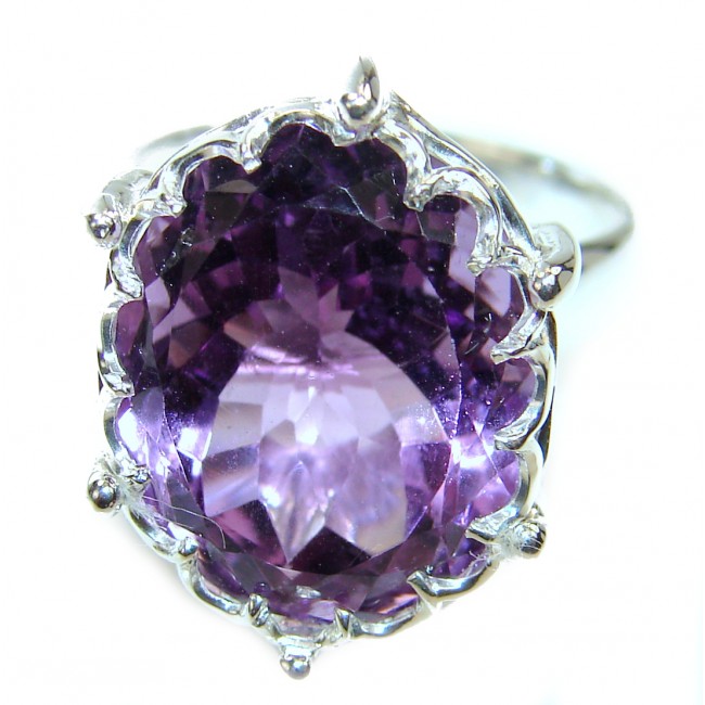 27.85 carat Autehntic Amethyst .925 Sterling Silver Ring size 7 1/4