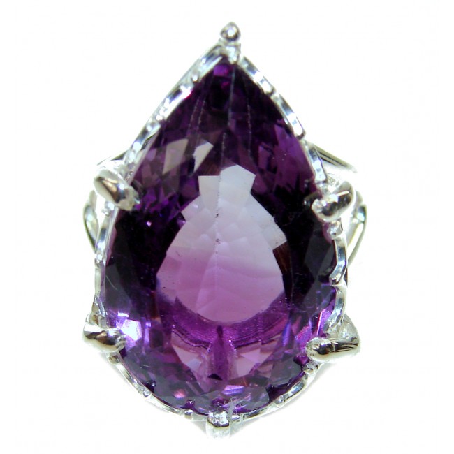 47.85 carat Autehntic Amethyst .925 Sterling Silver Ring size 9