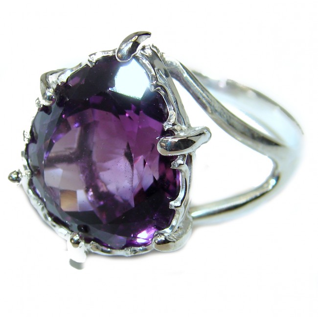 55.8 carat Autehntic Amethyst .925 Sterling Silver Ring size 10