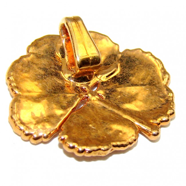 Four-leaf clover 14K Gold over .925 Sterling Silver Pendant