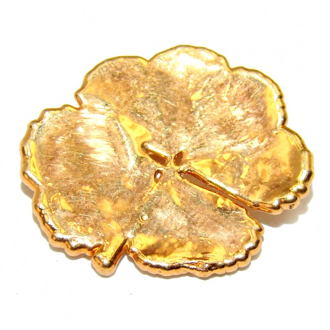 Four-leaf clover 14K Gold over .925 Sterling Silver Pendant