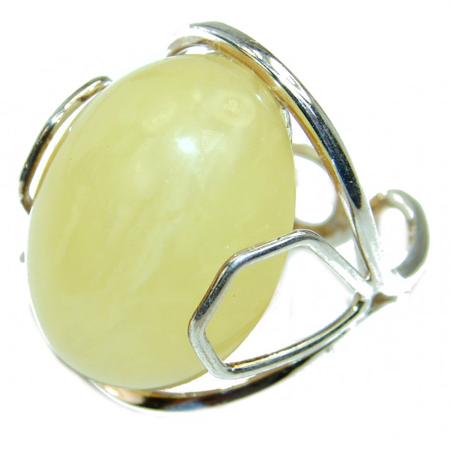 Butterscotch Baltic Amber .925 Sterling Silver handmade Ring size 8 adjustable