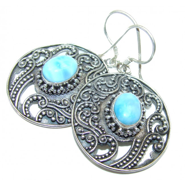 Best Quality Precious Blue Larimar .925 Sterling Silver handmade earrings