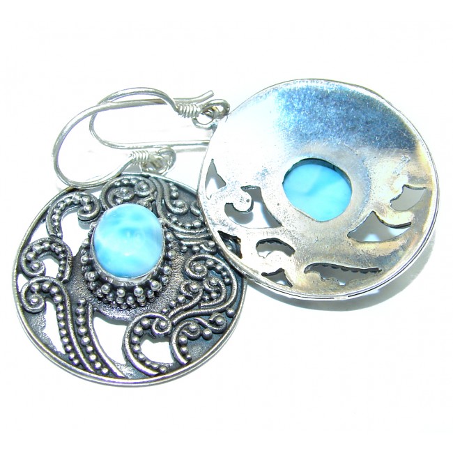 Best Quality Precious Blue Larimar .925 Sterling Silver handmade earrings