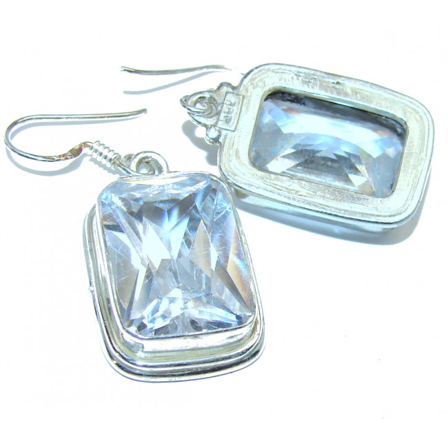 White Topaz .925 Sterling Silver handcrafted incredible earrings