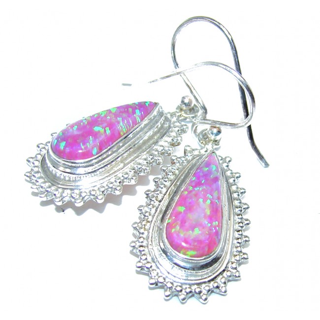 Luxury Fire Opal .925 Sterling Silver handmade earrings