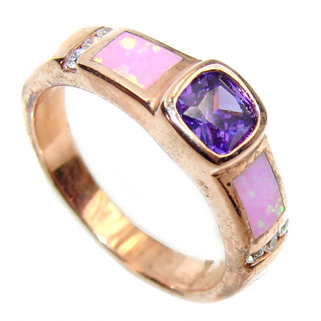 Beauty Amethyst 18K Gold over .925 Sterling Silver Ring size 7