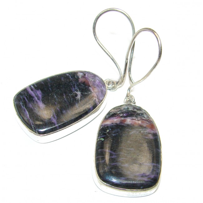 Awesome Purple Charoite Amethyst Sterling Silver earrings