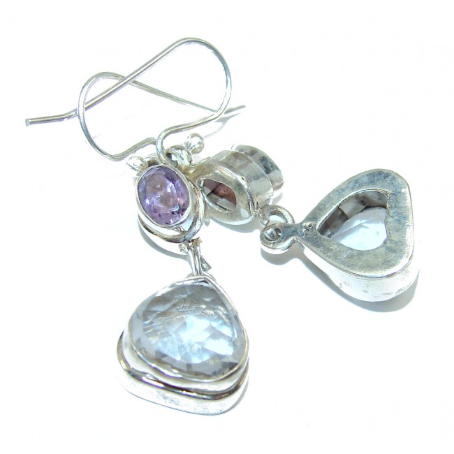 Incredible quality Pink Amethyst .925 Sterling Silver handcrafted earrings