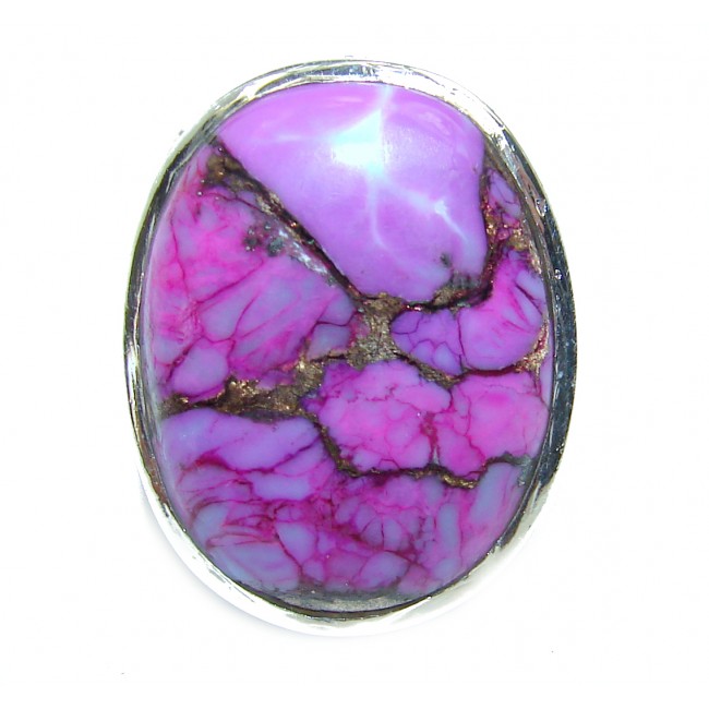 Purple Turquoise .925 Sterling Silver handcrafted ring; s. 5 3/4