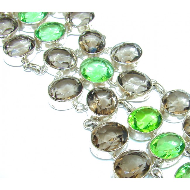 Green Quartz .925 Sterling Silver handcrafted Bracelet