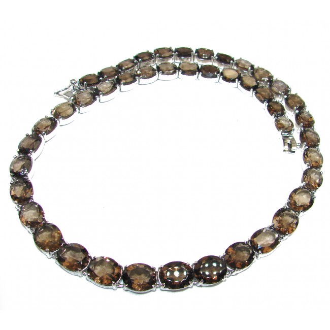 Marie Antoinette's STYLE authentic Smoky Topaz .925 Sterling Silver handcrafted Necklace