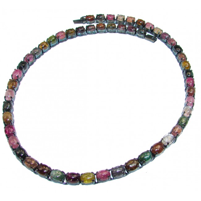 MAJESTIC FAIRYTALE 205ctw( total carat weight) Brazilian Watermelon Tourmaline .925 Sterling Silver handcrafted Statement necklace