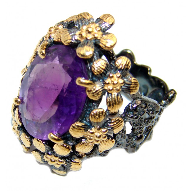 Purple Beauty Amethyst 14K Gold over .925 Sterling Silver Ring size 7