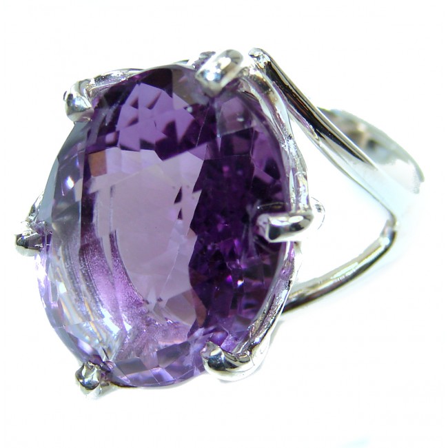 45.8 carat Autehntic Amethyst .925 Sterling Silver Ring size 7