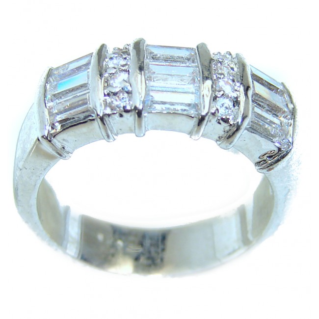 Classy White Topaz .925 Sterling Silver handmade ring size 6