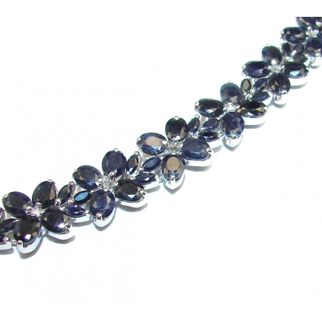 Authentic blue Sapphire .925 Sterling Silver handcrafted Bracelet