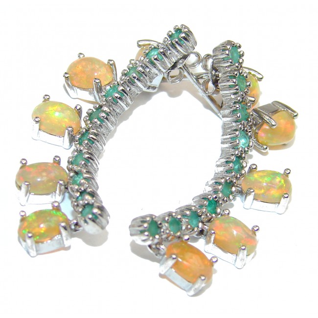 Luxurious Authentic Ethiopian Fire Opal .925 Sterling Silver handcrafted earrings