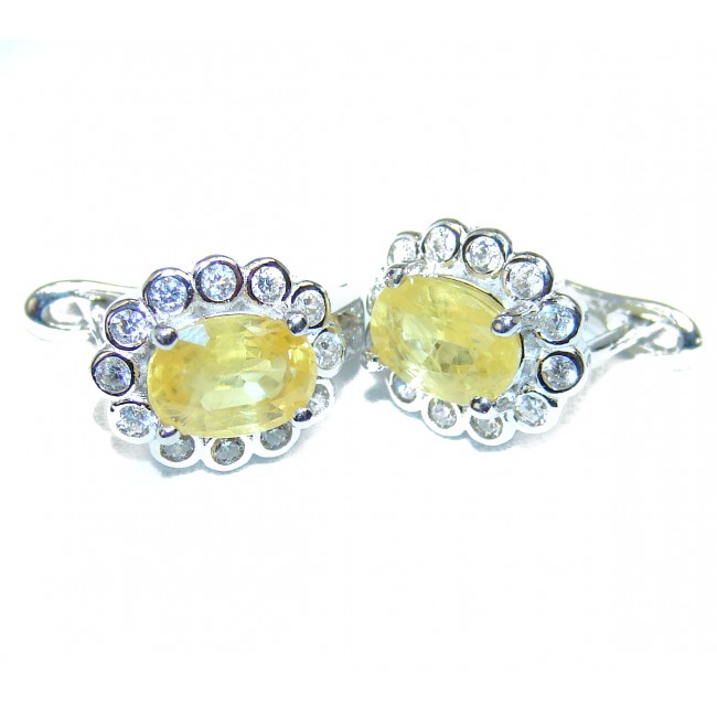 Incredible victorian style Sapphire .925 Sterling Silver earrings
