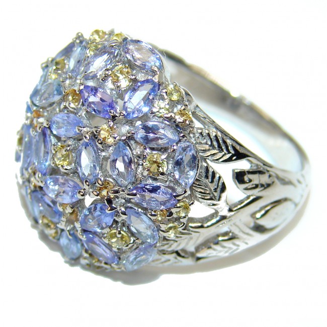 African Tanzanite .925 Sterling Silver handmade Ring s. 8