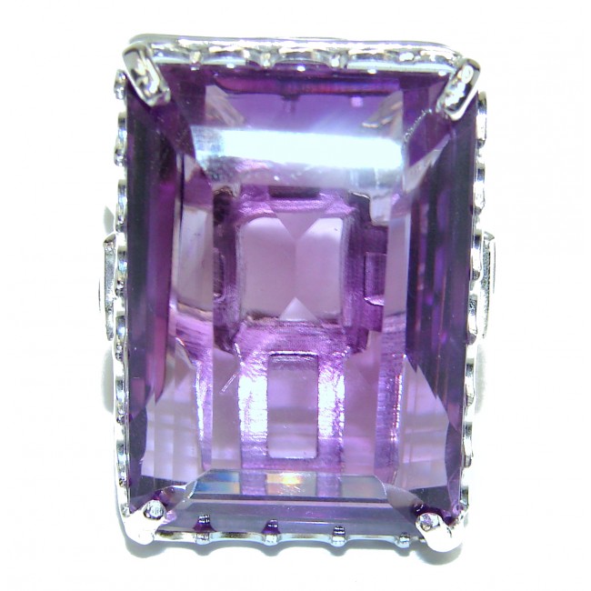 Purple Beauty 98.5 carat Amethyst .925 Sterling Silver Ring size 8