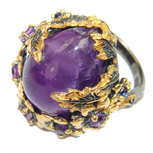 Purple Beauty Amethyst 14K Gold over .925 Sterling Silver Ring size 6 1/4
