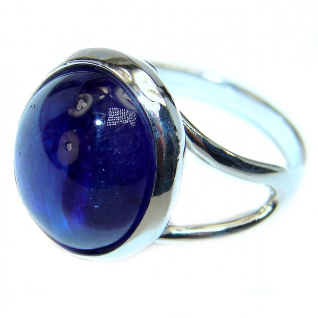 Royal quality unique Sapphire .925 Sterling Silver handcrafted Ring size 8
