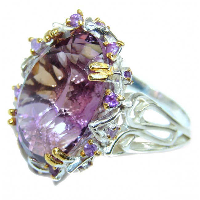 Incredible Ametrine .925 Sterling Silver handcrafted Ring s. 8 1/4