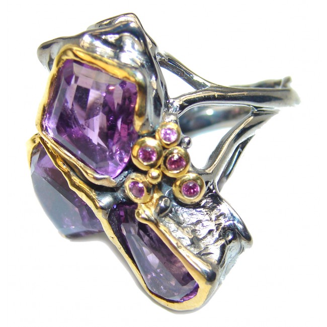 Purple Beauty 98.5 carat Amethyst .925 Sterling Silver Ring size 6 1/4