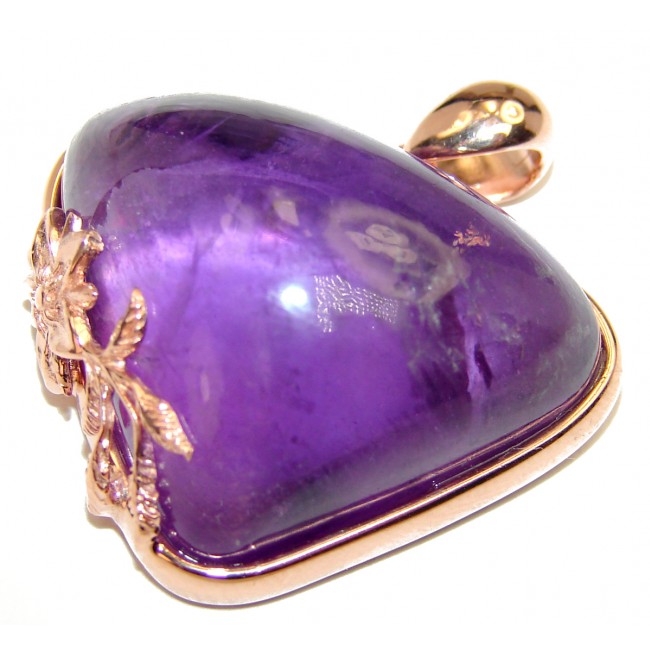 Spectacular 51.5ct Amethyst 18K Gold over .925 Sterling Silver handcrafted pendant