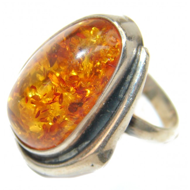 Baltic Amber .925 Sterling Silver handcrafted Ring s. 9