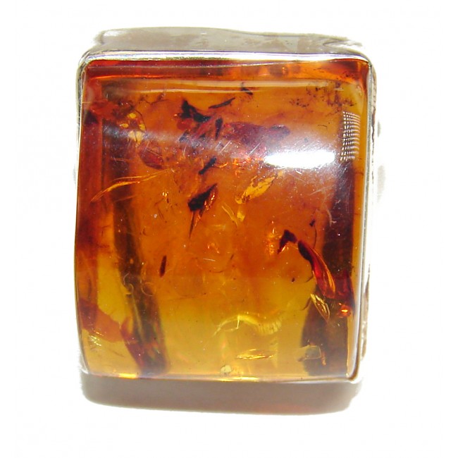 Excellent quality Baltic Amber .925 Sterling Silver handcrafted Ring s. 7 adjustble