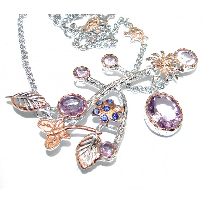 Authentic Pink Amethyst .925 Sterling Silver necklace