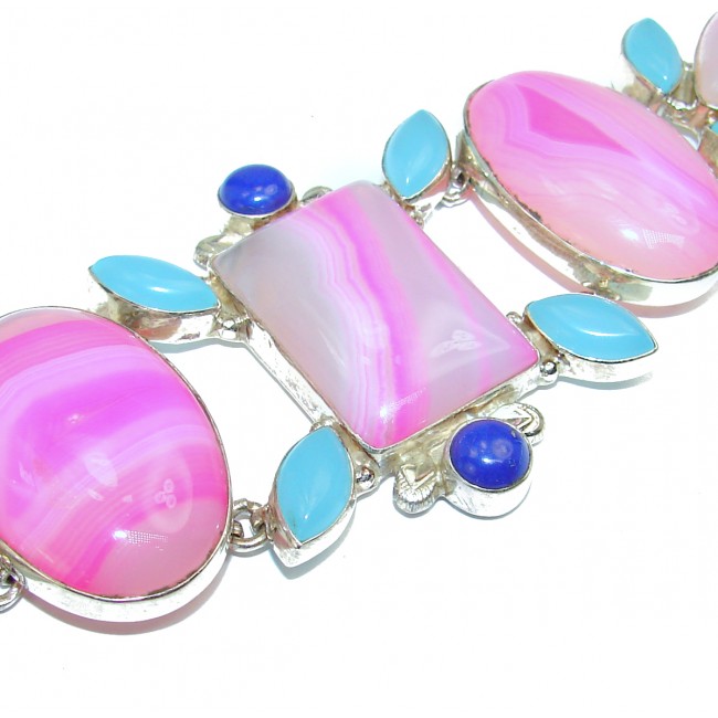 Aura Of Beauty Agate .925 Sterling Silver handcrafted Bracelet