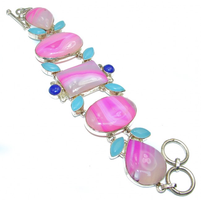 Aura Of Beauty Agate .925 Sterling Silver handcrafted Bracelet