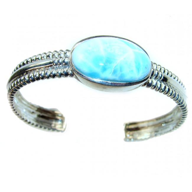 Real Beauty of Nature Blue Larimar .925 Sterling Silver handcrafted Bracelet / Cuff