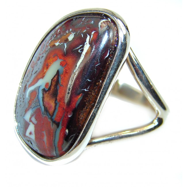 Australian Koroit Opal .925 Sterling Silver handcrafted Ring size 7 3/4