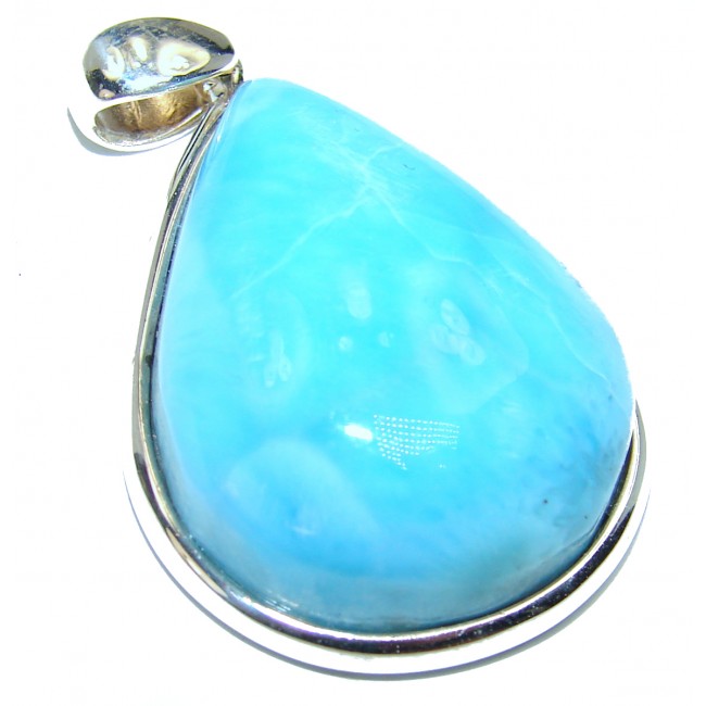 Larimar from Dominican Republic .925 Sterling Silver handmade pendant