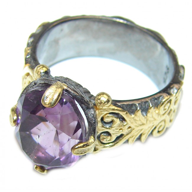 Purple Beauty Amethyst 14K Gold over .925 Sterling Silver Ring size 8